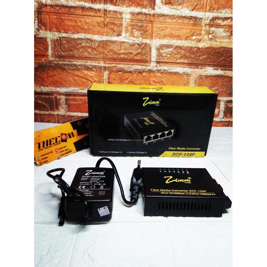 Media Converter Zimmlink Zcf-124F 2 Fo 4 Lan New Stok