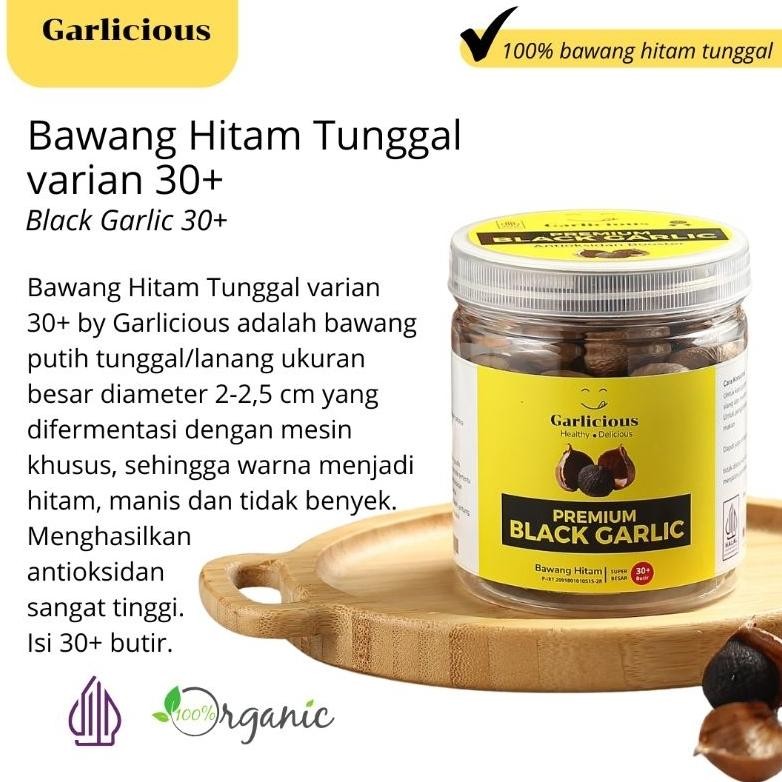 

Bawang Hitam Tunggal Black Garlic Garlicious | Black Garlic Solo Tunggal Premium Isi 30 Butir Bawang Hitam