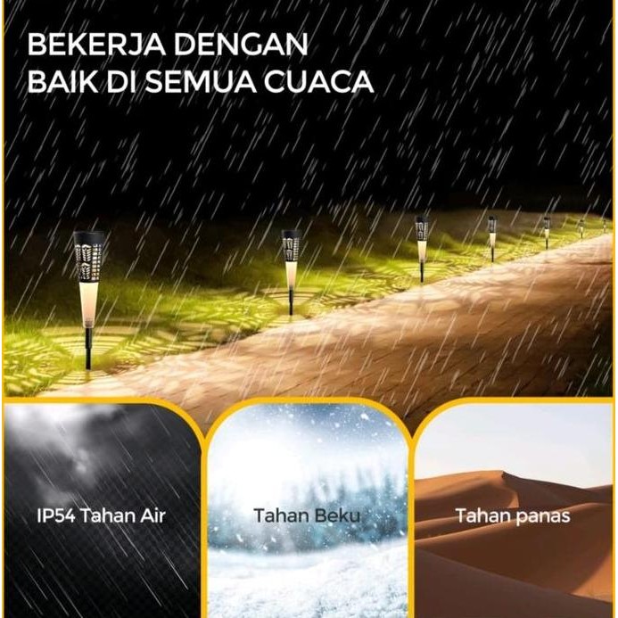 Lampu Taman Solar 2 in 1 Mode Cahaya kuning + RGB XF01 lampu taman