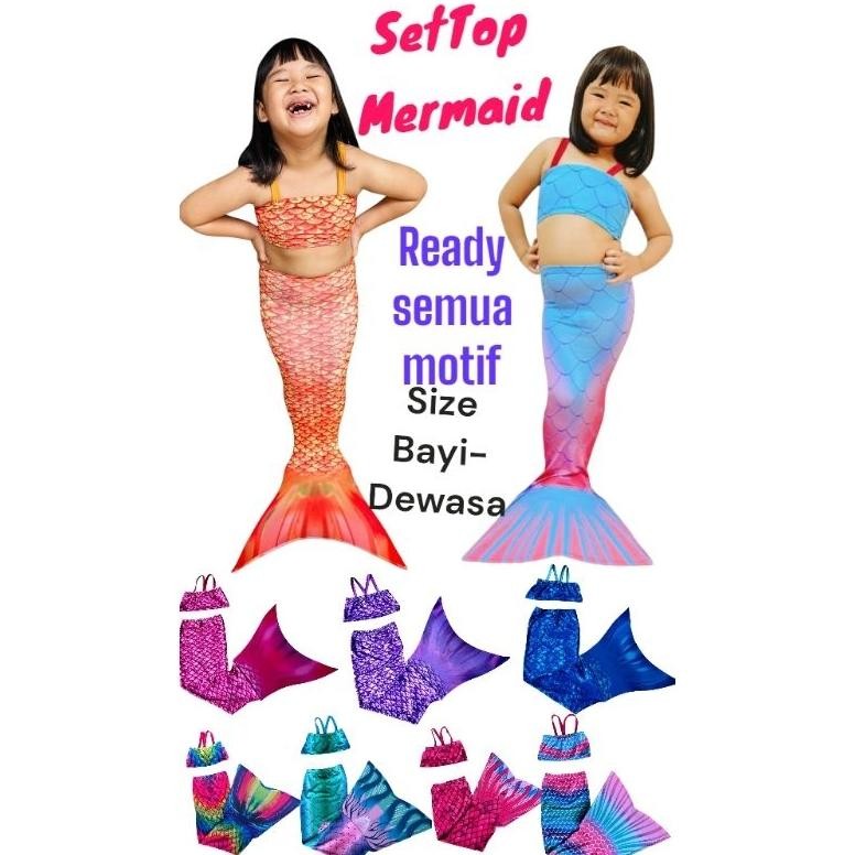 Kostum Mermaid Ekor Duyung SetTop Anak Perempuan Terbaru AST