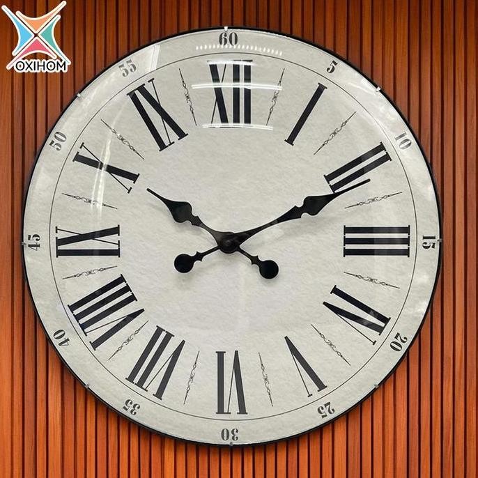 (Allthebest) Oxihom Jam Dinding Bulat 50cm Jam Dinding Silent Vintage Aesthetic Mewah Modern Estetik