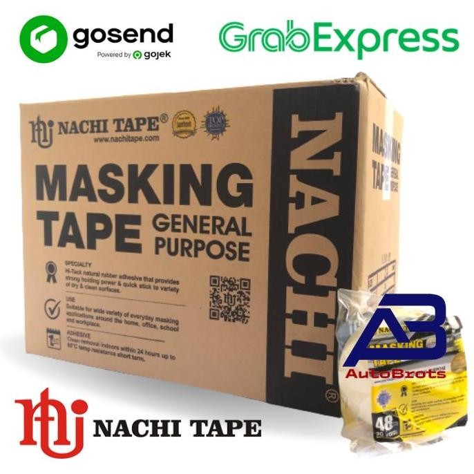 

HRG DISKON 1 Dus/48Roll Nachi Masking Tape Isolasi Kertas 2 Inch (48mm) x 20 Yard