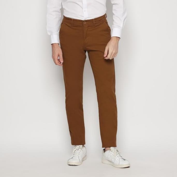 Platini Celana Pria Chino Panjang Coklat 588038