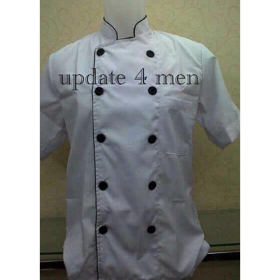 Jumbo Seragam Baju Chef Baju Koki Putih Lengan Pendek Size Xxl Jumbo