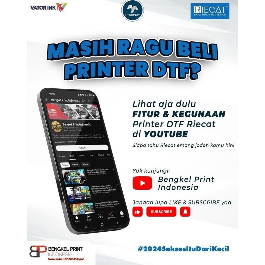 Mesin Printer Riecat Alfa Dtf Gen 3 | Printer Dtf New Stok