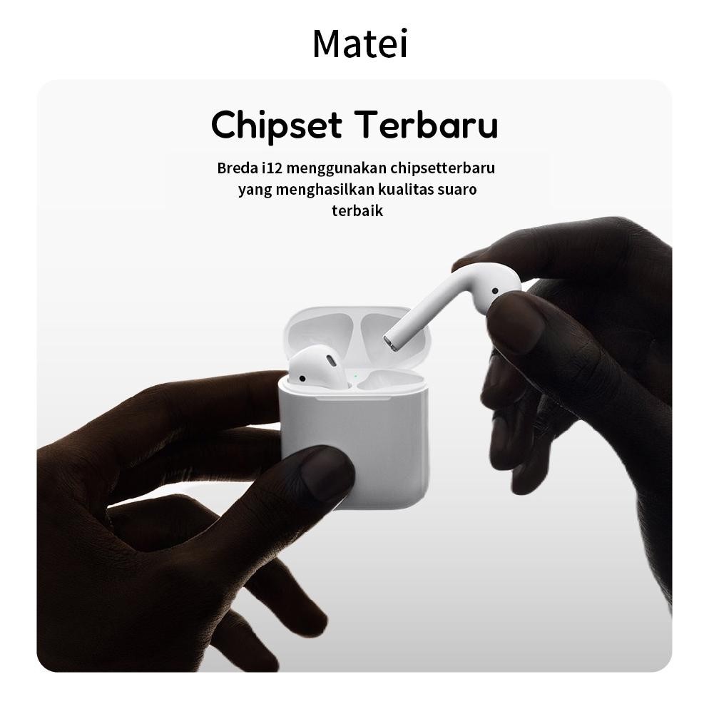 Terlaris Matei Headset Bluetooth Inpods I12 Tws Earphone Case Kartun Transparan True Wireless Stereo