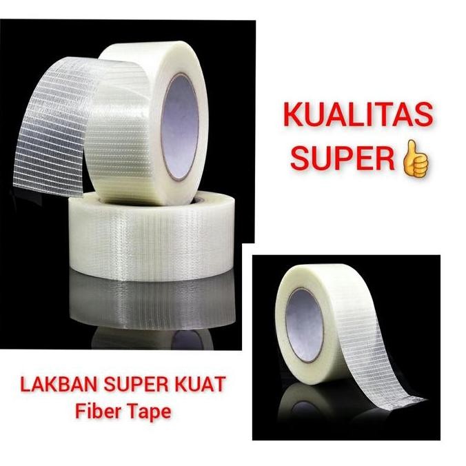 

SALE Lakban Perekat Super Kuat Lengket Strong Grid Fiber Tape 25 Meter 50 mm