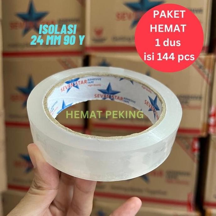

MURAH Isolasi Bening Solasi 24 mm Transparan 1 dus isi 144 pcs