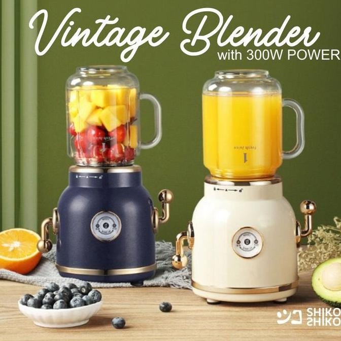 Tersedia BLDvg ECX Vintage Juicer Retro blender Stainless 300W Gelas Kaca Classic Elegant 400ml