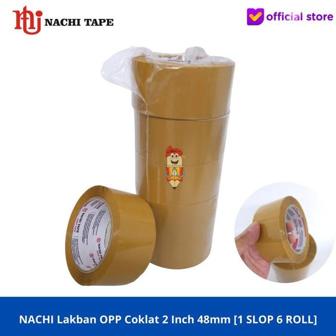

HRG DISKON NACHI Lakban OPP Coklat 2 Inch 48mm [1 SLOP 6 ROLL]