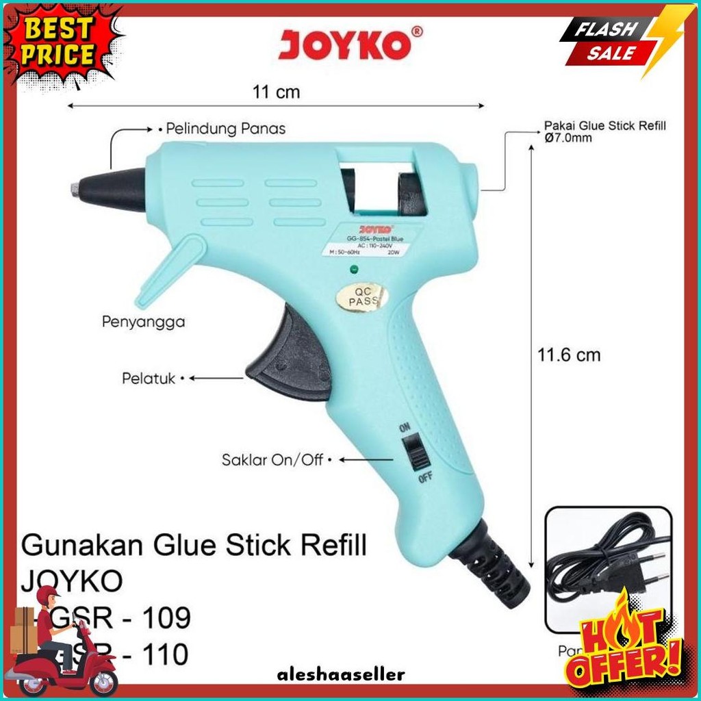 

Joyko Glue Gun Gg854 Color Pastel - Lem Tembak 20 Watt Serba Guna Terlaris! Produk Ini Banyak Dicari