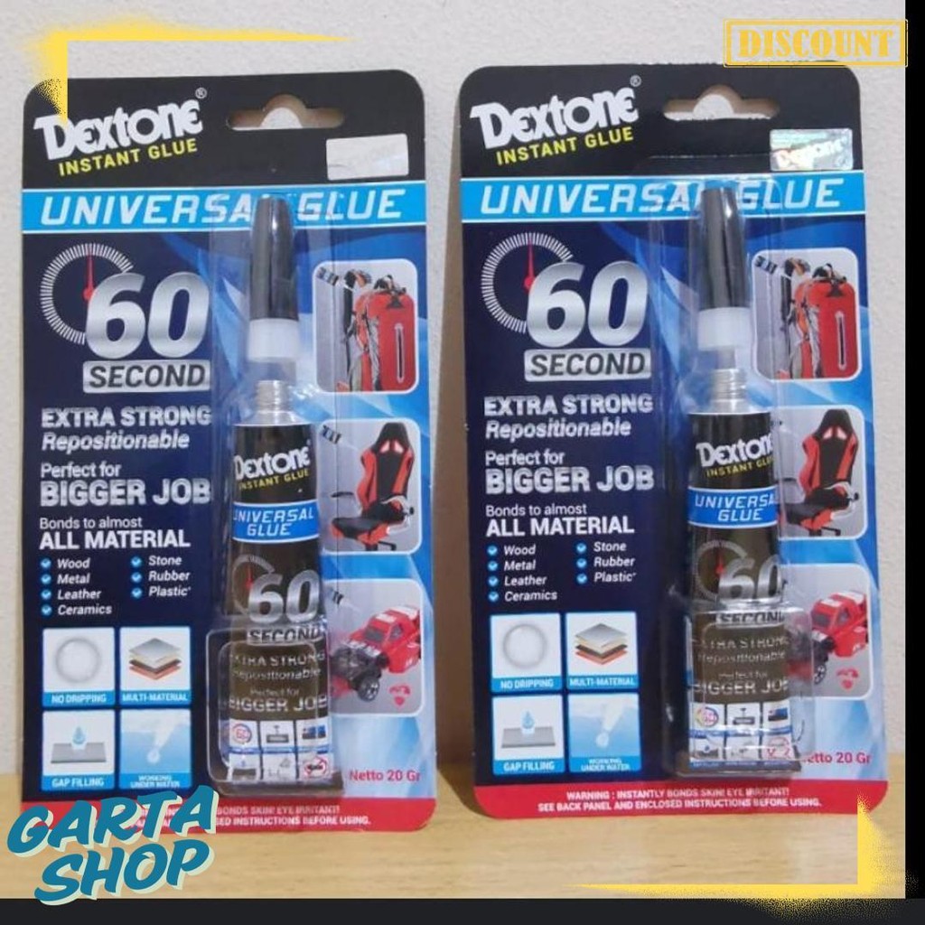 

Dextone Universal Glue Lem Gel Instant 60 Detik Super Strong 20 Gram Diskon