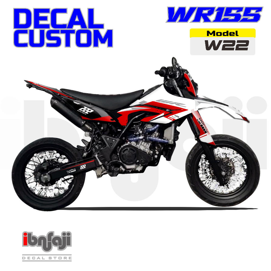 STIKER DECAL WR 155 R MERAH HITAM FULL BODY DESAIN CUSTOM W22