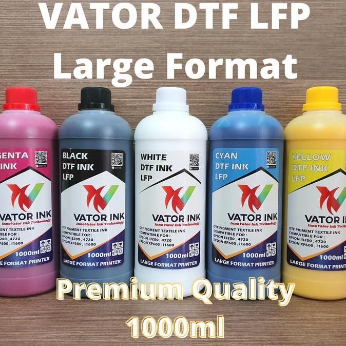 

HARGA DISC - TINTA DTF VATOR DTF LFP Large Format Printer 1000ml Hasil Warna Pekat
