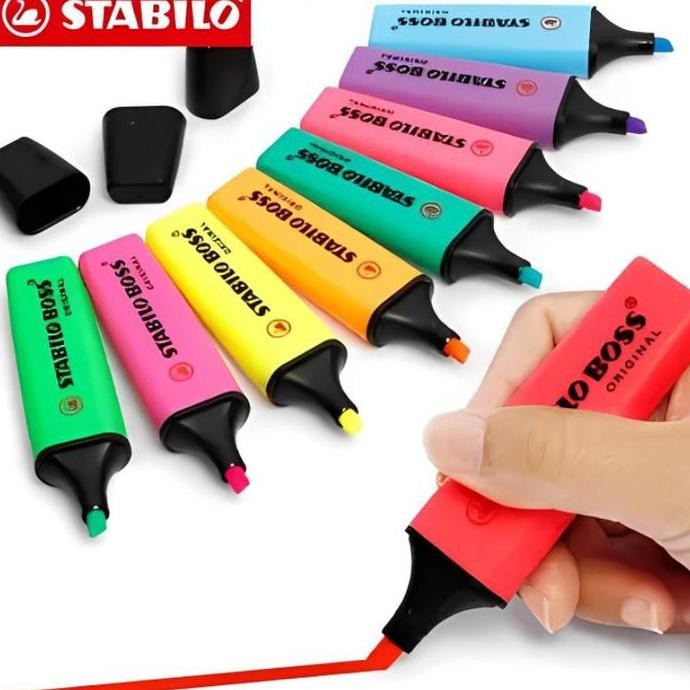 

NEW STABILO BOSS ORIGINAL HIGHLIGHTER PENANDA NEON STABILO KERTAS KANTOR SEKOLAH WARNA BOX [10PCS]