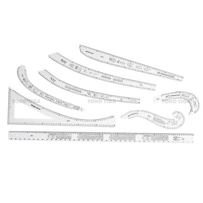 

BEBAS ONGKIR - Penggaris Pola Badan Lengan Leher Pinggul Celana Bahan Akrilik / Pattern Ruler French Curve (FCS)
