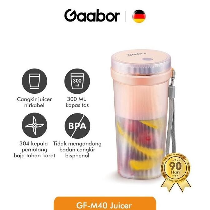 Tersedia Gaabor Rechargeable Mini Portable Juicer 300ML Blender Jus Mini