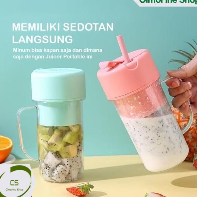 Tersedia Mason Juicer Blender Glass Portabel 340ml Blender Unik Juicer Mini CS