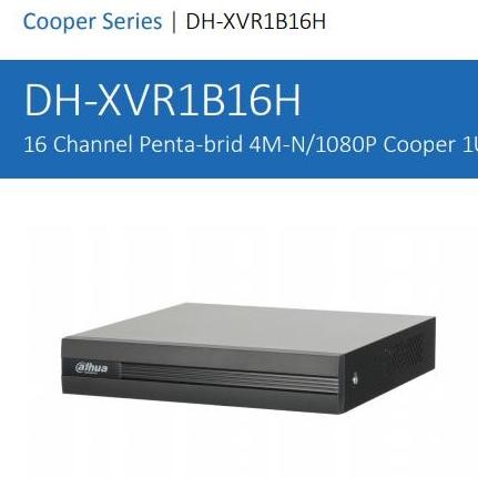 DVR CCTV / XVR DAHUA COOPER 16chs 16 CHANNEL 5MP / XVR1B16H 5 Mp 1B16H