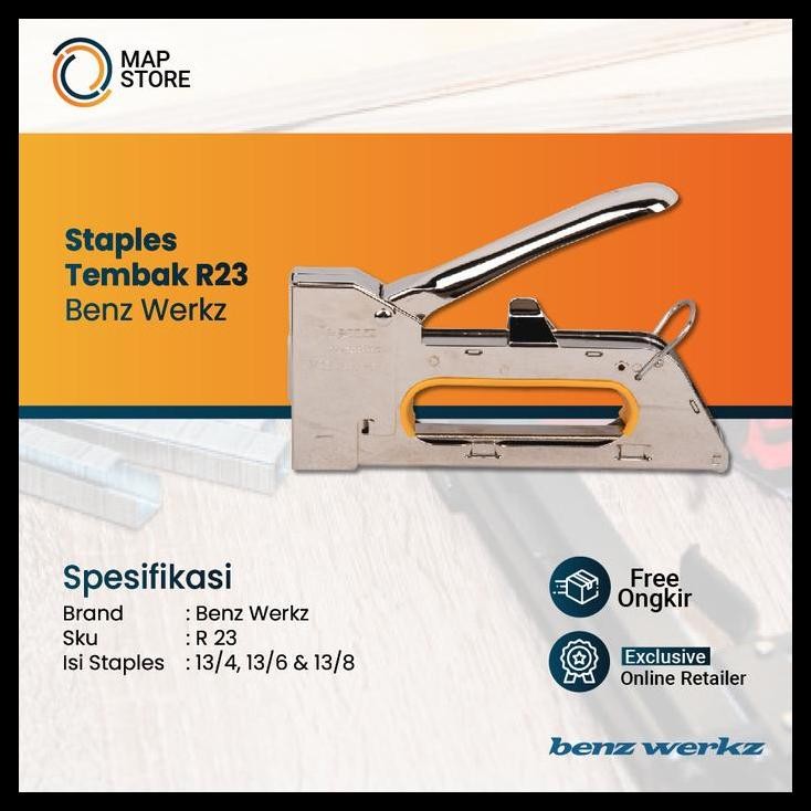 

SALE TERMURAH STAPLES TEMBAK R23 BENZ / STAPLER TACKER GUN BY BENZ WERKZ