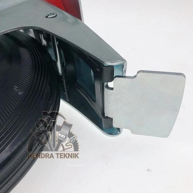 KNH - RODA KARET REM HIDUP 6" RODA TROLI 6 INCI RODA HIDUP REM 6 INCH 150MM