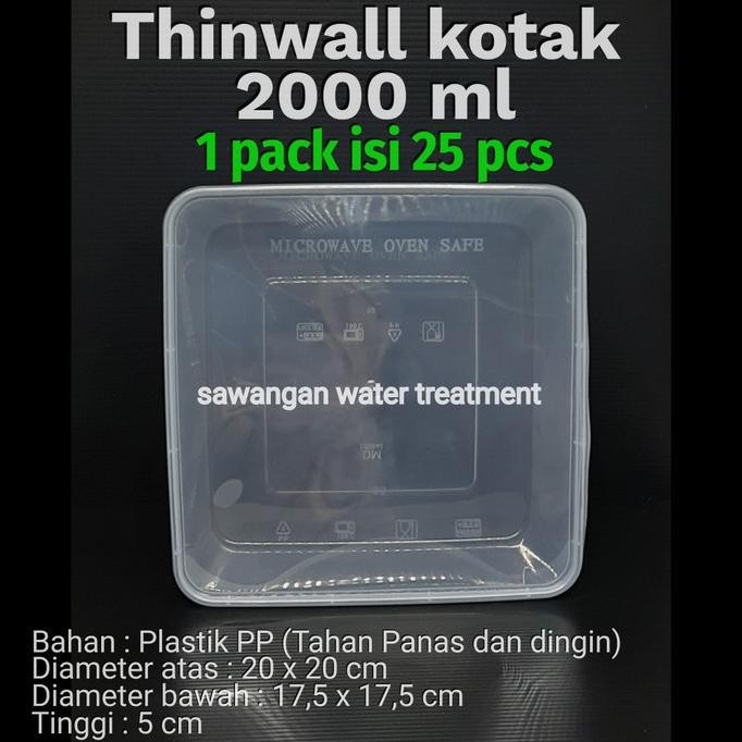 [Allthebest] Thinwall Kotak 2000ml / Plastik 2000ml / Tempat Salad/ Thinwall 2000ml
