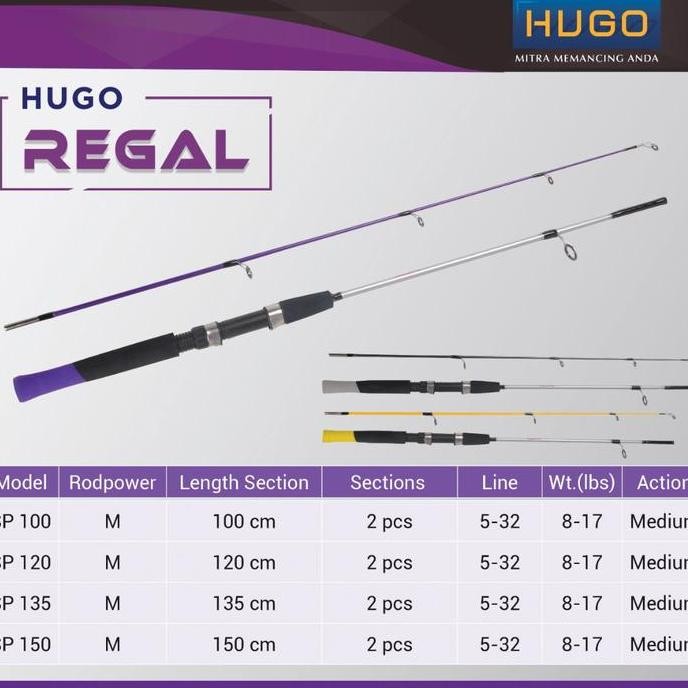 Tersedia joran pancing hugo regal pilihan 100 120 135 150 cm fiber solid kolam