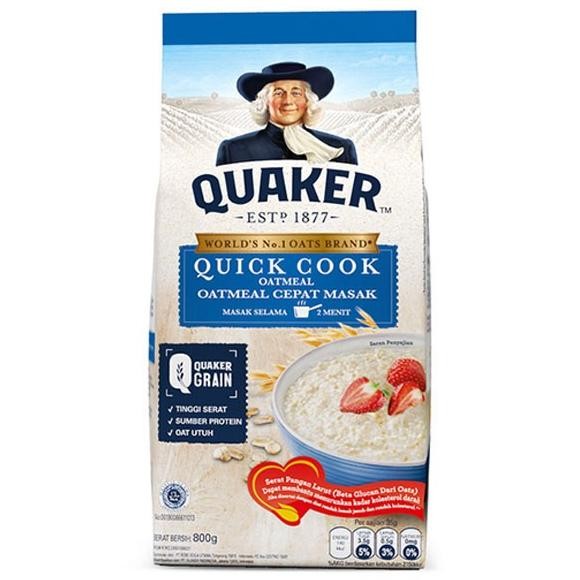 

Quaker Quick Cooking Oatmeal Bag 800 Gr Promo