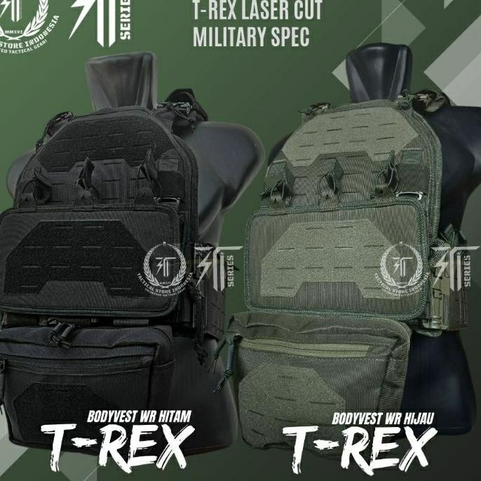 Bodyvest Green Trex Body Vest Laser Cut Tactical Tni Polri Bodyvest Trex Hijau Army