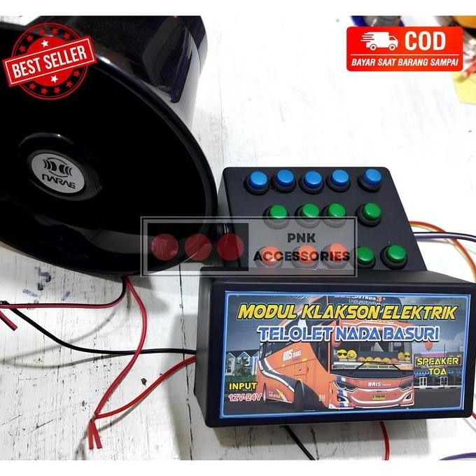Klakson Telolet Basuri Elektik 14 Tombol Untuk Semua Jenis Kendaraan Tanpa Perlu Menggunakan Tabung 