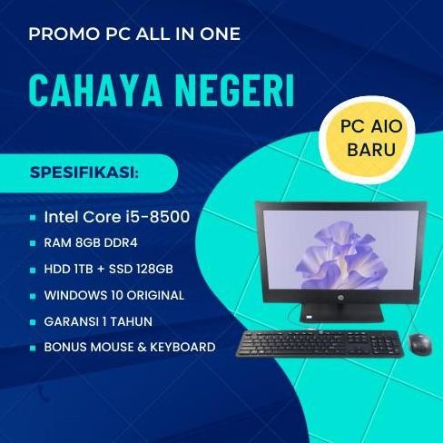 PROMO PC ALL IN ONE HP AIO ProOne 400 G4 CORE I5 RAM8GB HDD 1TB+SSD128