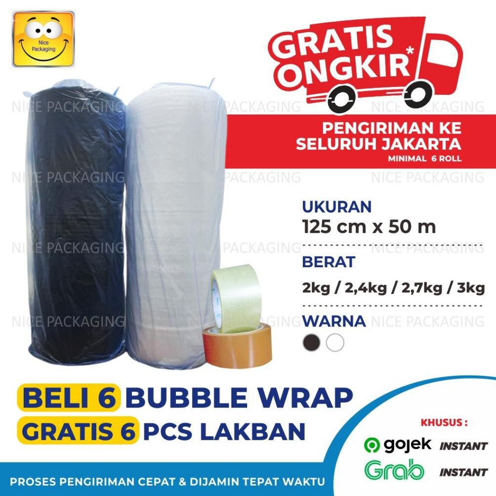 

Produk Baru!! Plastik Bubble Wrap Polos 125cm x 50m Roll Bening Hitam Bubble Roll