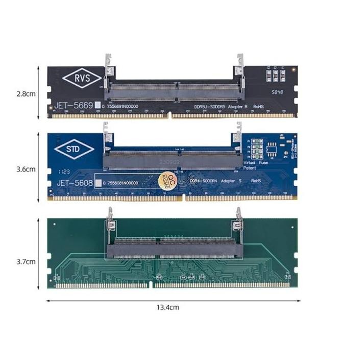 DDR3 / DDR4 / DDR5  laptop sodimm to desktop pcdimm converter adapter