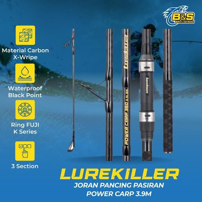 Tersedia Lurekiller Power Carp Joran Pancing pasiran 3.9M Joran Surf kuat JP010