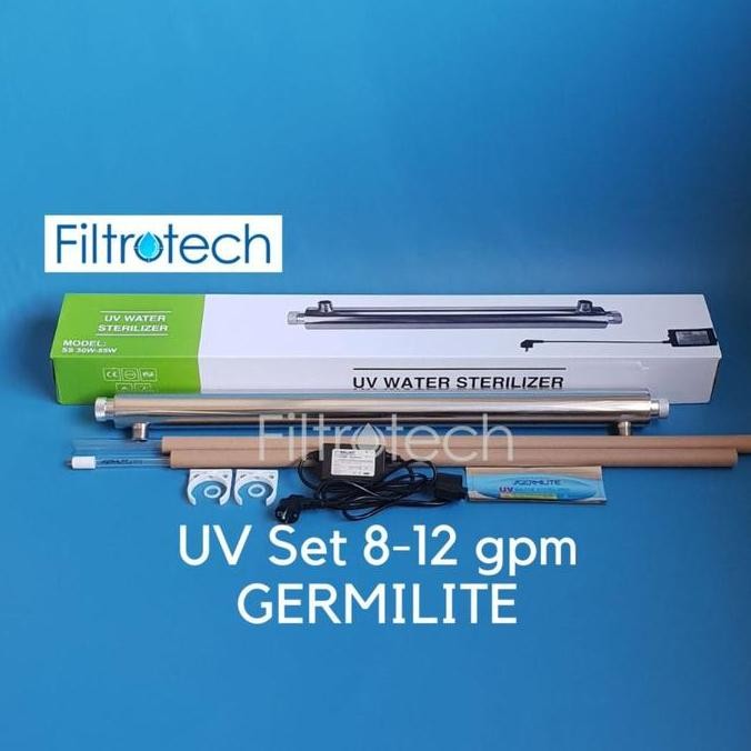Tersedia Lampu UV Germilite Lampu Ultraviolet UV Water Sterilizer Depot isi Ulang 12GPM Ultraviolet 