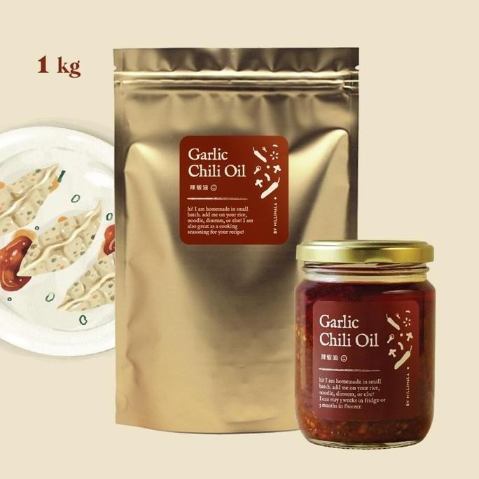 

Garlic Chili Oil 1Kg - Minyak Cabai Bawang Chilli Sauce By Millimala