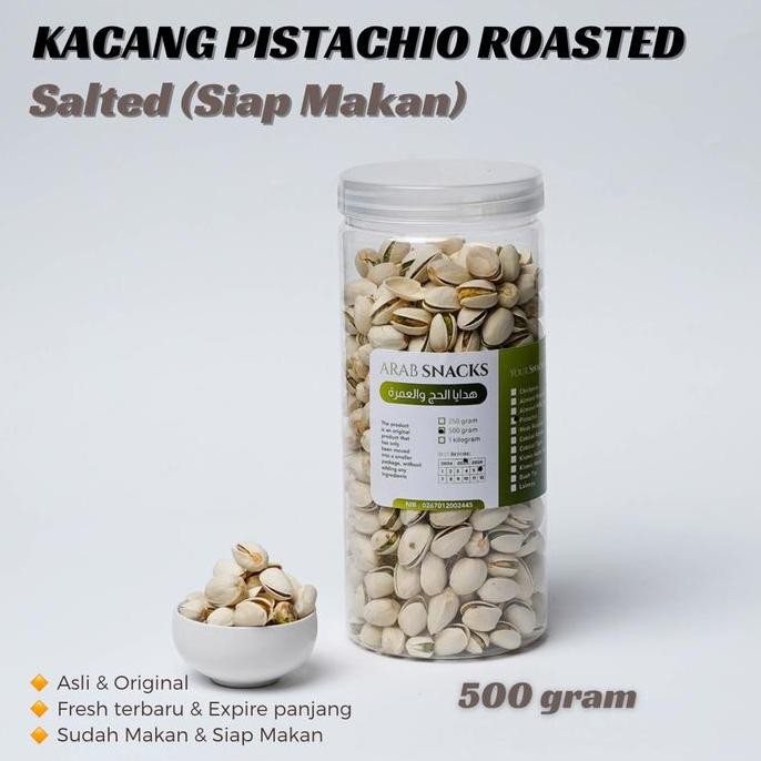 

Kacang Pistachio 500Gr Fustuk Ketawa Roasted Salted Pistasio Panggang Nuts Arab Toples