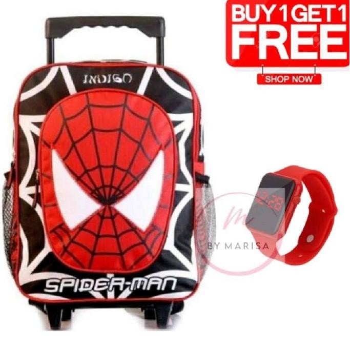 TERMURAH Tas troli anak spiderman tas koper anak laki laki sd tas ransel spiderman