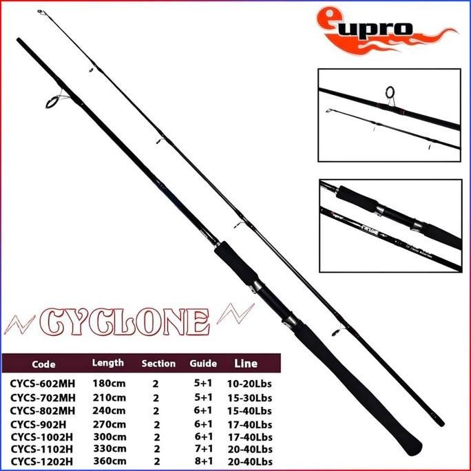 Tersedia EUPRO Joran Pancing Spinning CYCLONE Sambung 2 180CM - 360CM Cocok Untuk Galatama Pasiran S