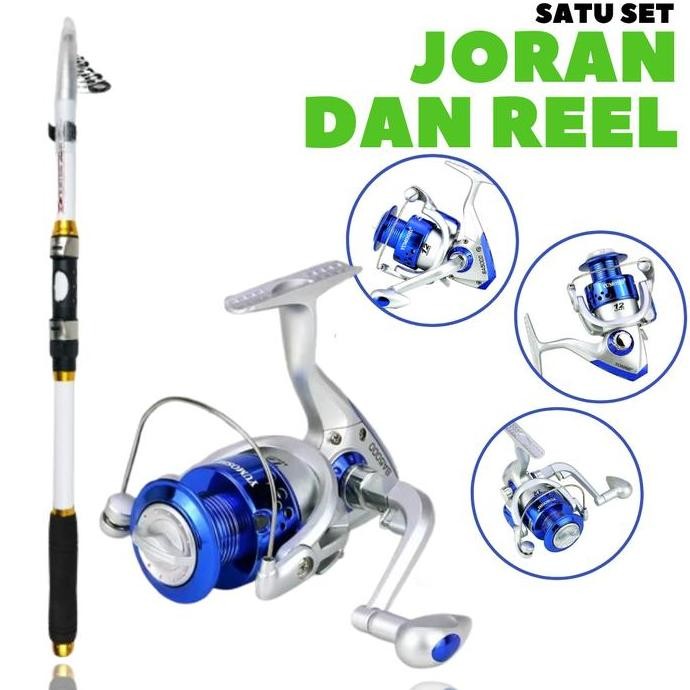 Tersedia Paket Satu Set Alat Pancing Reel Joran Pancingan Murah