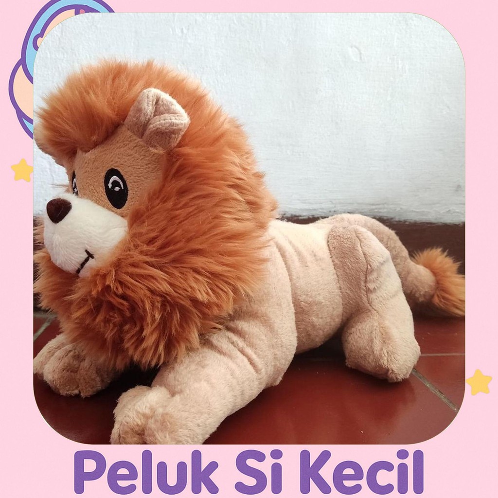 Asli Boneka Singa Panjang Lembut Mainan Boneka Singa 38Cm Berlabel Sni