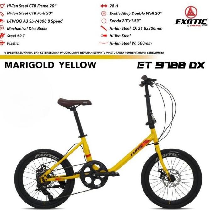 Tersedia Sepeda MINIVELO MINION 20" EXOTIC 7 Speed BONUS HELM DAN LAMPU