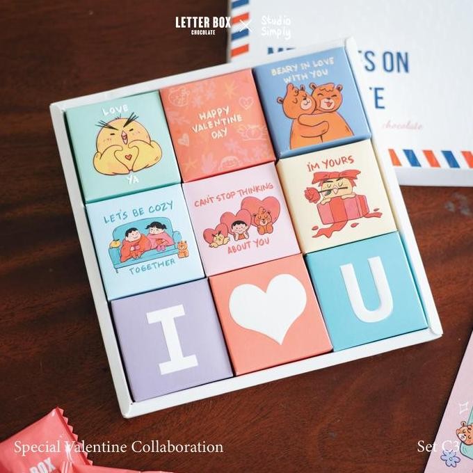 

Kado Coklat Valentine Box 9Pcs - Letter Box - Korean Edition