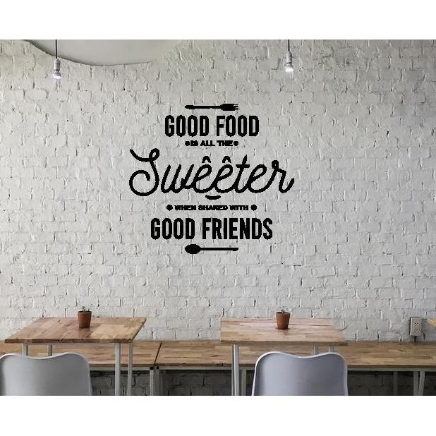 WallStiker Good Food Hiasan Dinding Kaca Dapur Ruang Makan Sticker Caf