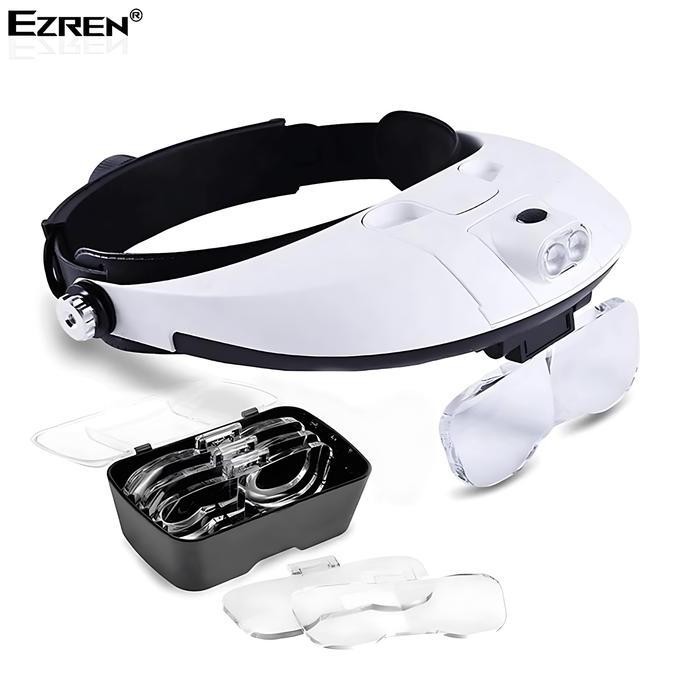 

Ezren Mg81001 Led Headband Magnifier Lensa Kaca Pembesar Topi