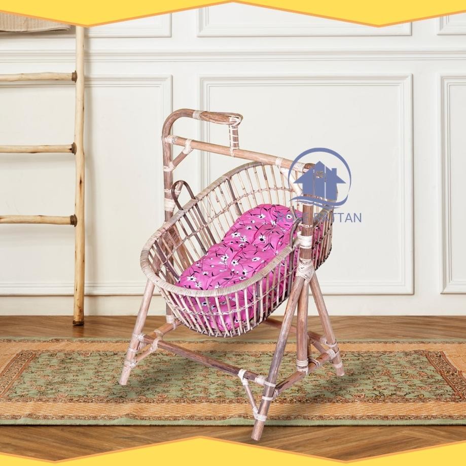 AYUNAN BAYI ROTAN BISA DIGOYANG, AYUNAN ANAK BABY, AYUNAN MINIMALIS UNTUK TIDUR BAYI BARU LAHIR AST