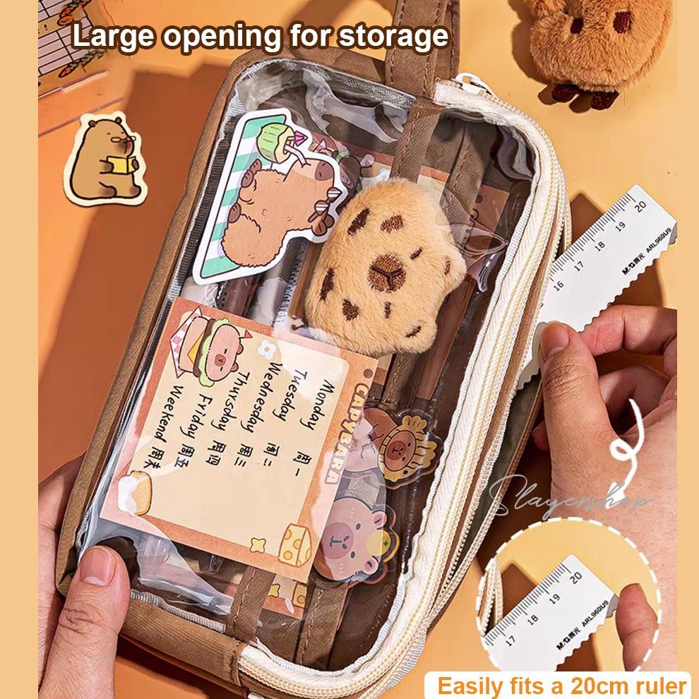 

Capybara Tempat alat tulis kotak pensil aesthetic Tas PenaTempat Pencil Tas Pensil kapasitas besar