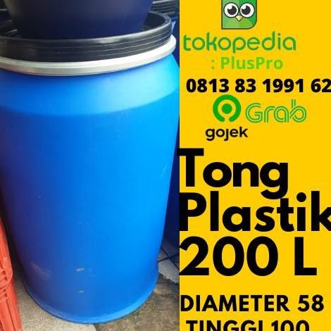 ready  Tong biru 200 Liter [100% BARU] plastik HDPE 200 Liter / Drum Tong Air