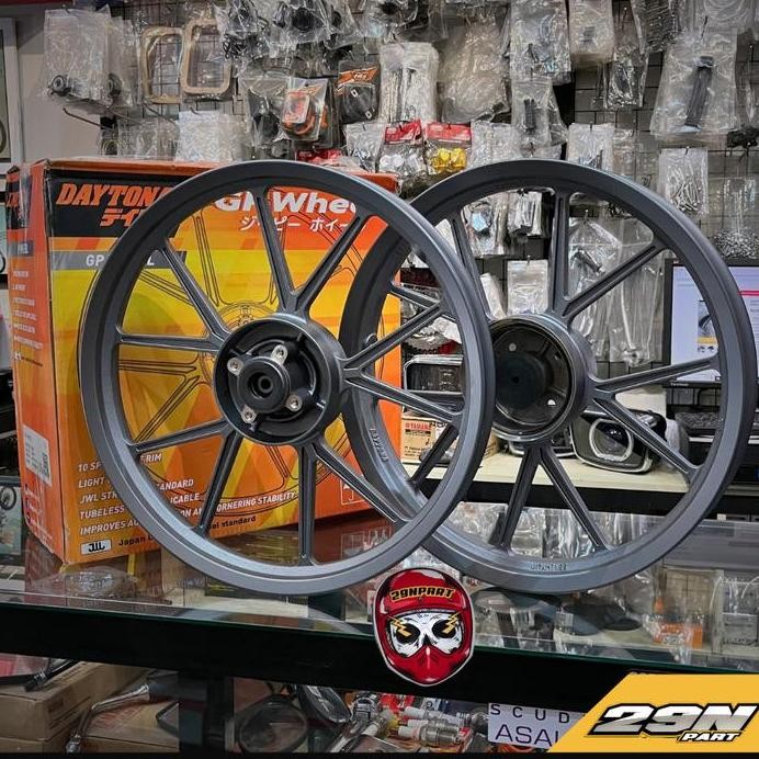 Velg DAYTONA ORIGINAL GP WHEEL Grey 160 185 Ring 17 Cakram Tromol Yamaha Honda Suzuki Rx King F1ZR J