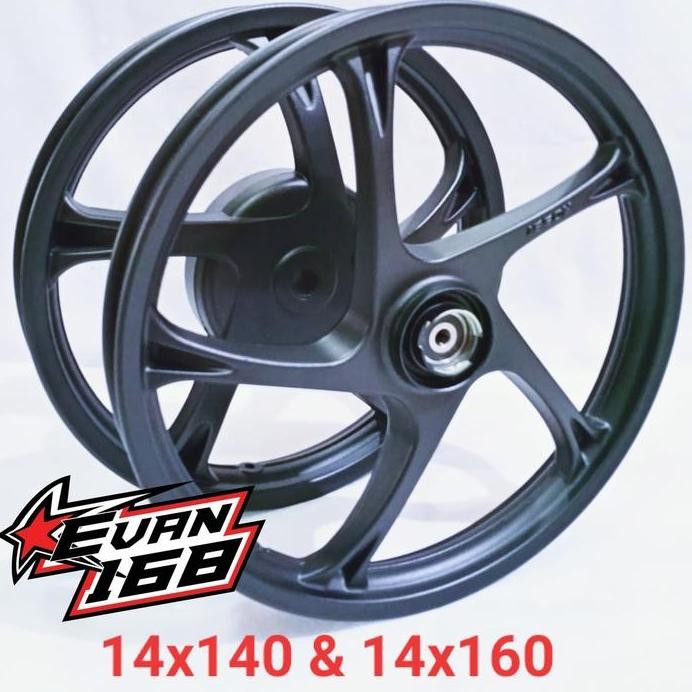 Velg Racing ROSSI VROSSI Xeon LAMA XEON RC Ring 14 Palang 5 HITAM DOFF